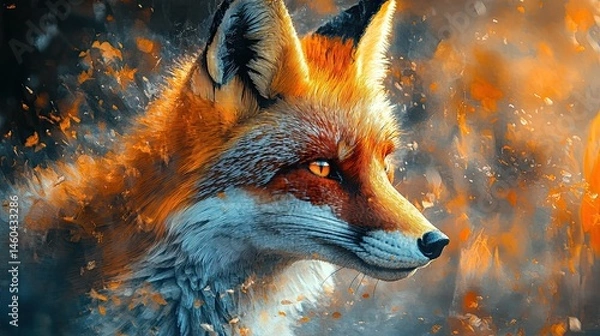 Fototapeta Fox, Generative AI-enhanced artwork, showcasing its stunning beauty in an imaginative way 