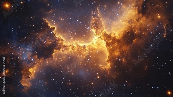 Fototapeta Explosion of stars lighting up the cosmos, with a starburst effect representing the power of space travel.