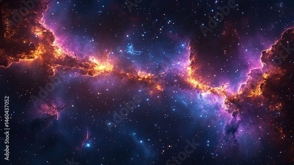 Fototapeta Explosion of stars lighting up the cosmos, with a starburst effect representing the power of space travel. 