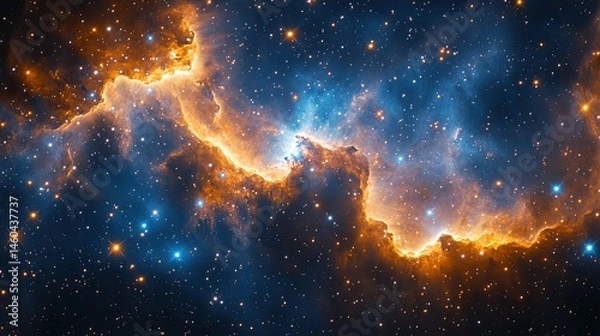 Fototapeta Explosion of stars lighting up the cosmos, with a starburst effect representing the power of space travel. 