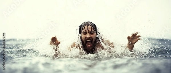 Obraz Man screaming in water
