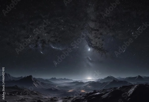 Obraz Dazzling celestial panorama, countless twinkling stars across inky blackness ,  nocturnal,  celestial
