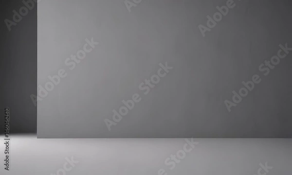 Obraz Elegant gray backdrop, soft light, subtle shadows for product display,  minimal,  product,  mood