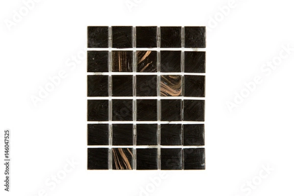 Obraz Fragment of a mosaic of small shiny tiles on white background