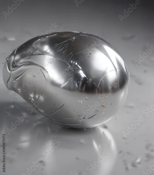 Fototapeta Highly polished silver, subtle scratches visible , reflective, texture