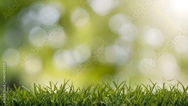 Fototapeta Close-Up of Natural Green Foliage with Soft Blurred Background and Selective Focus for Nature Concept