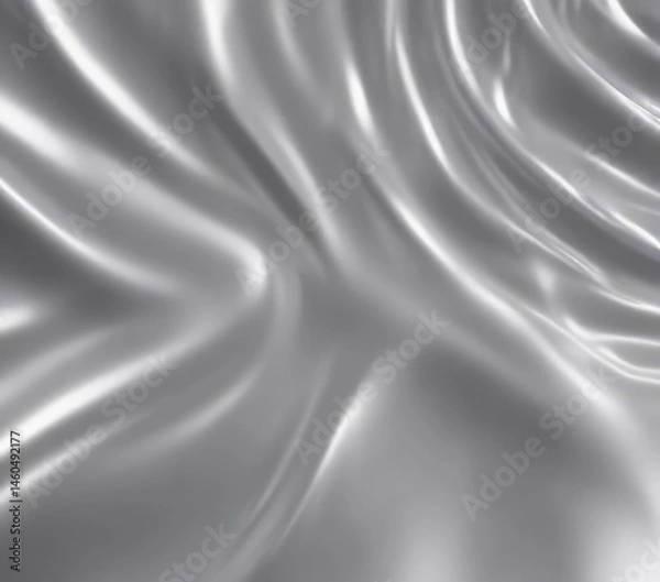 Fototapeta Gleaming silver foil backdrop, smooth surface,  aluminum,  elegant