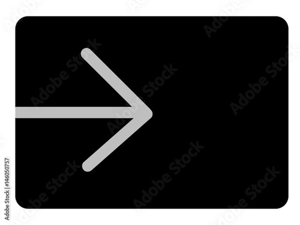 Fototapeta Black button with grey arrow. Vector illustration.