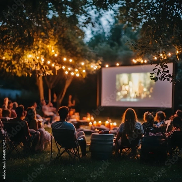 Obraz Backyard movie night