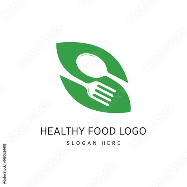 Obraz Heathy Food Logo Design Graphic Vector