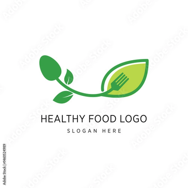 Obraz Heathy Food Logo Design Graphic Vector