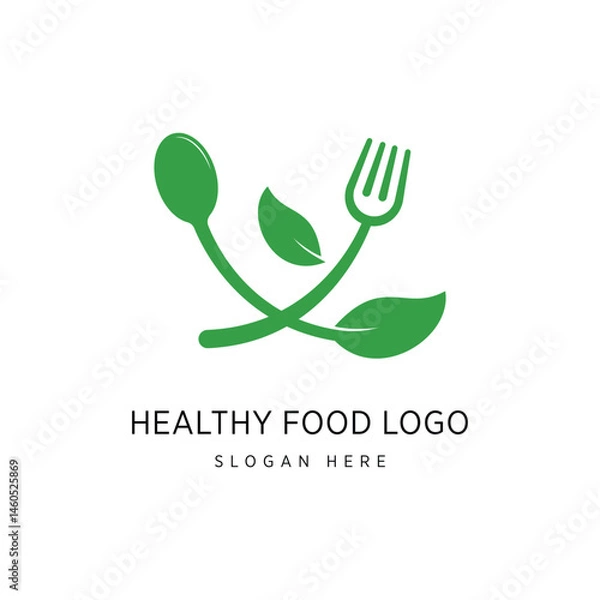 Obraz Heathy Food Logo Design Graphic Vector