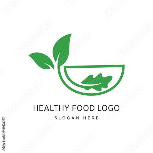 Obraz Heathy Food Logo Design Graphic Vector