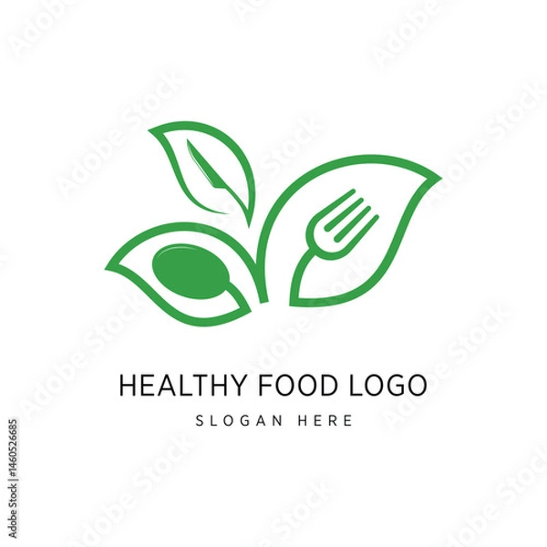 Obraz Heathy Food Logo Design Graphic Vector