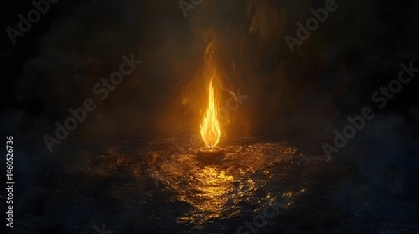 Obraz Burning light in dark environment