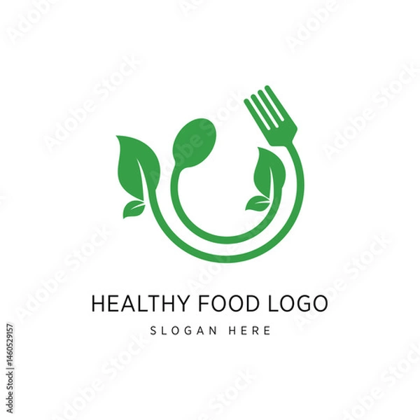 Obraz Heathy Food Logo Design Graphic Vector