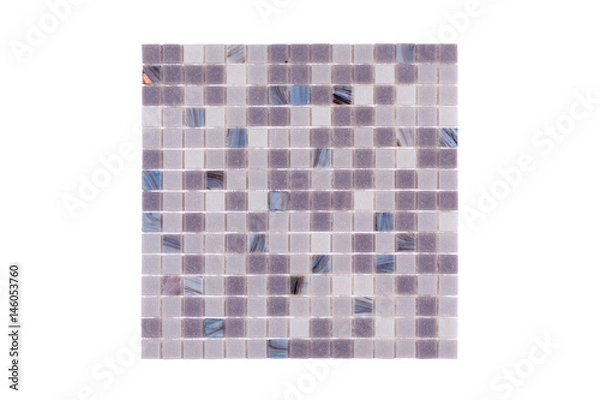 Obraz 
    Fragment of a mosaic of small shiny tiles on white background 