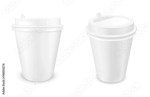 Obraz White disposable paper coffee cup