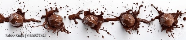 Obraz Chocolate truffles with artful drips