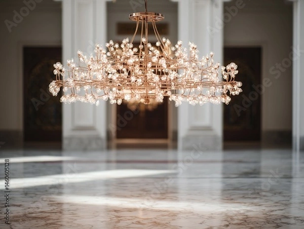 Obraz A magnificent, decorative chandelier in a spacious hall.