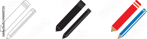 Obraz Pencil icon set. for mobile concept and web design. vector illustration