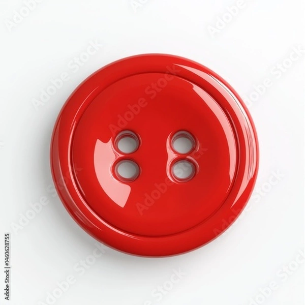 Fototapeta Red button with two holes