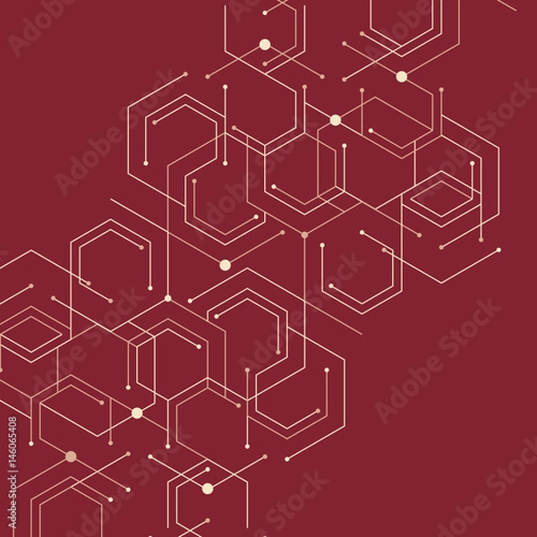 Fototapeta Geometric lines and dots