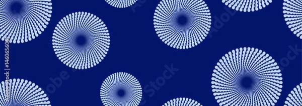 Fototapeta Seamless horizontal cotton circle pattern. African ethnic fabric or Sarongs of Bali. Traditional design. fashion fabric background. Vector art. Not created by AI.