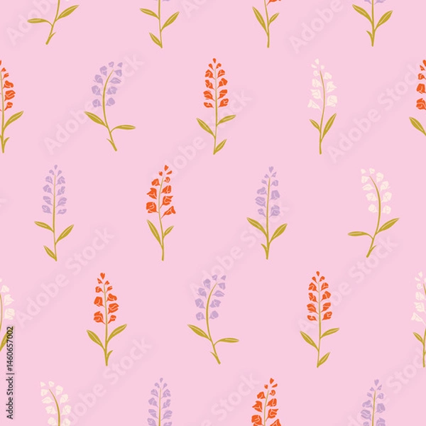 Fototapeta Vector Snapdragon Flower Seamless Pattern Background for Print Fabric Surface Fashion Wrapping