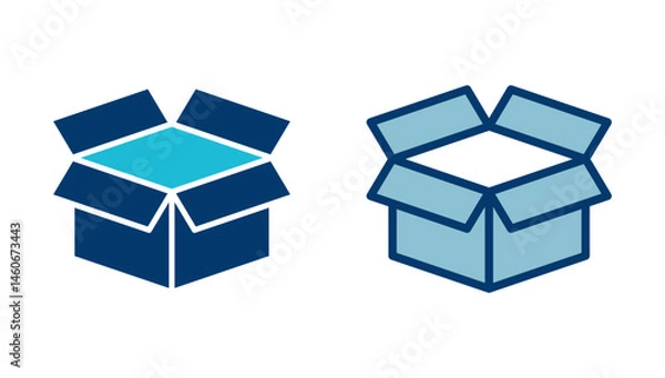 Fototapeta Box icon vector isolated on white background. Cardboard box, packaging open. Box vector icon