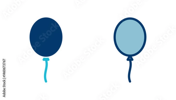 Obraz Balloon icon vector isolated on white background. party balloon icon decoration birthday vector. Balloon vector icon