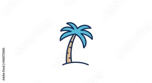 Fototapeta Palm Tree Illustration On White Background