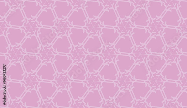 Obraz Vector illustration with modern decorative pattern in triangles style. Illusion curved line. For interior wallpaper, smart design, fashion print. Light purple color. Seamless