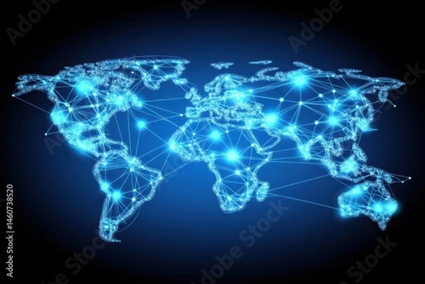 Fototapeta Global Network Map (9)