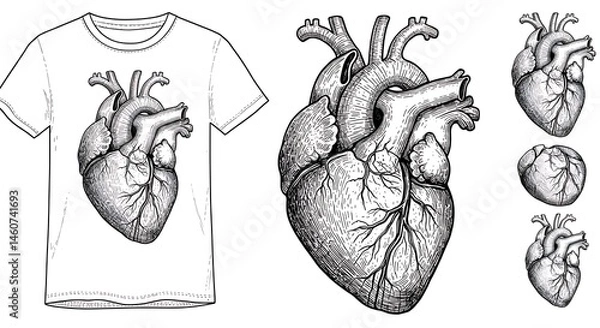 Fototapeta The Anatomical Heart's Embrace AI Generated