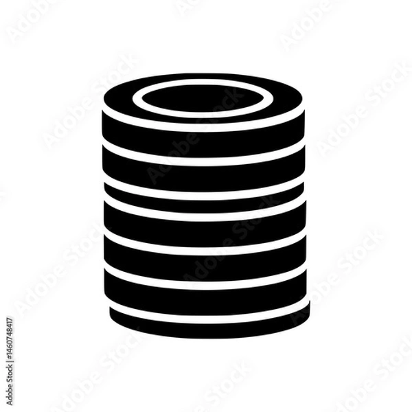 Obraz Stack of Disks Icon - Vector Illustration