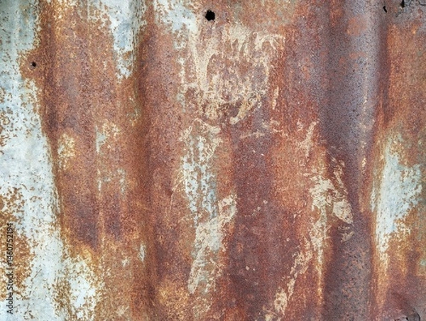 Obraz Abstrack rusty corrugated iron roof surface texture background 