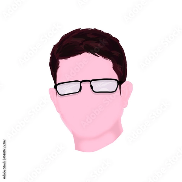 Obraz man's face with glasses without background