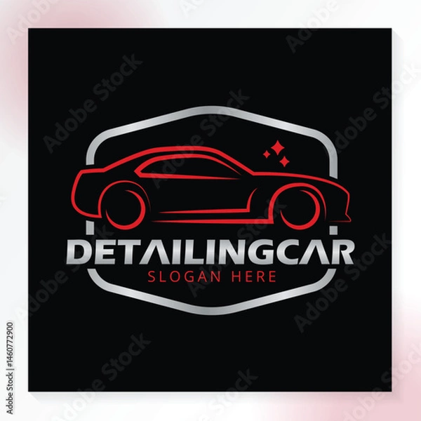 Fototapeta Detailing Car Logo with shield  in Modern Color