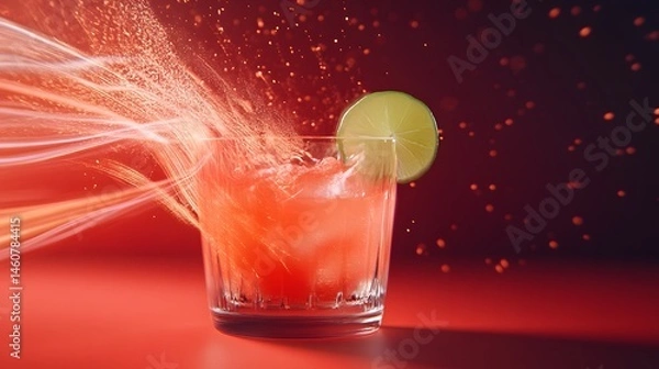 Fototapeta Sparkling, vibrant cocktail explosion