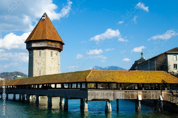 Obraz Chapel bridge in Luzern, Switzerland