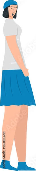 Obraz Woman sleeps illustration in standing position.