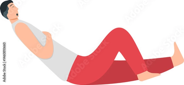 Obraz Man sleeps illustration in a sitting position.