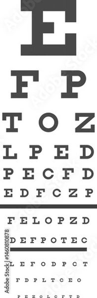 Obraz Eye test chart illustration. Accurate vision measurement.