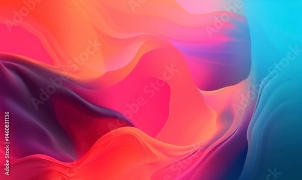Fototapeta Abstract Colorful Waves with Smooth Flowing Patterns in Bright Hues