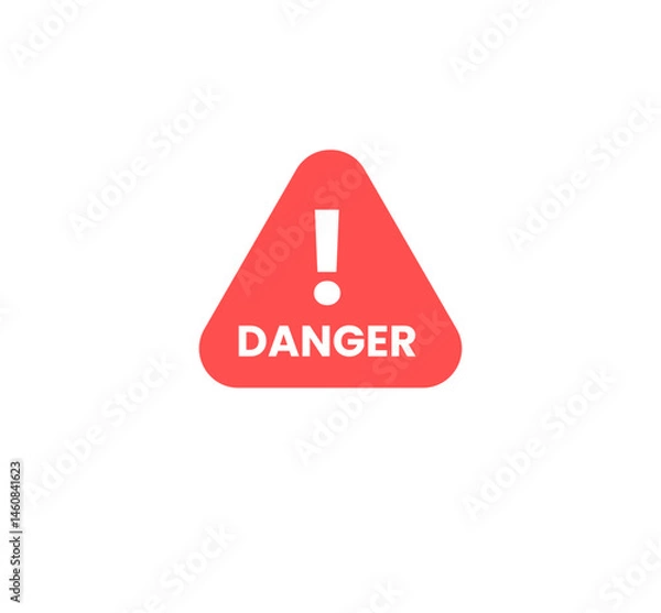 Obraz A warning message represented by a white envelope with a red danger symbol, depicting an email threat or cyber risk.