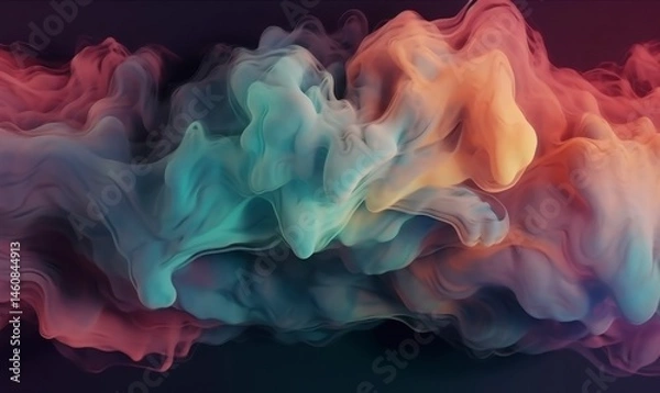 Fototapeta Abstract Colorful Smoke Flowing in Wavy Patterns with Gradient Hues