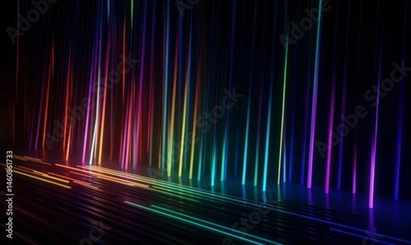 Fototapeta Vibrant Colorful Light Streaks Creating Abstract Background Design