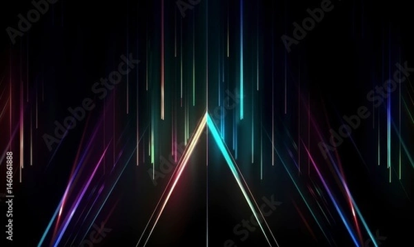 Fototapeta Vibrant Abstract Light Rays Creating Dynamic Colorful Patterns