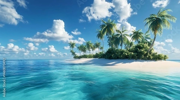 Obraz Lush tropical island paradise on azure water.